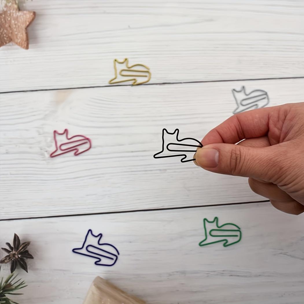 Cute Cat Design Paper Clip, 30/60pcs Colorful Mini Paper Clip, Fun Desk Accessories for Cat Lovers, Perfect for Organizing Papers, Marking Pages, Multifunctional Stationery, Paperclips