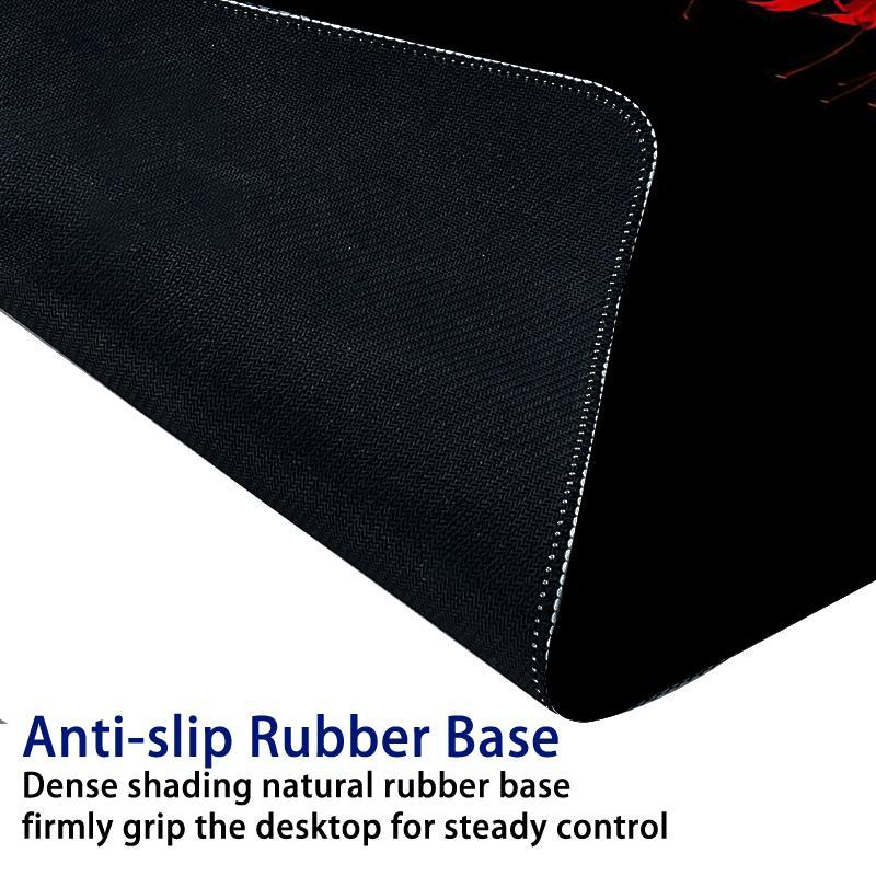 Flower Pattern Mouse Pad, 1 Count Rectangle Gaming Mouse Pad, Non-Slip Rubber Base Stitched Edge Desk Pad for Laptop Desktop, Gaming Desk Accessory