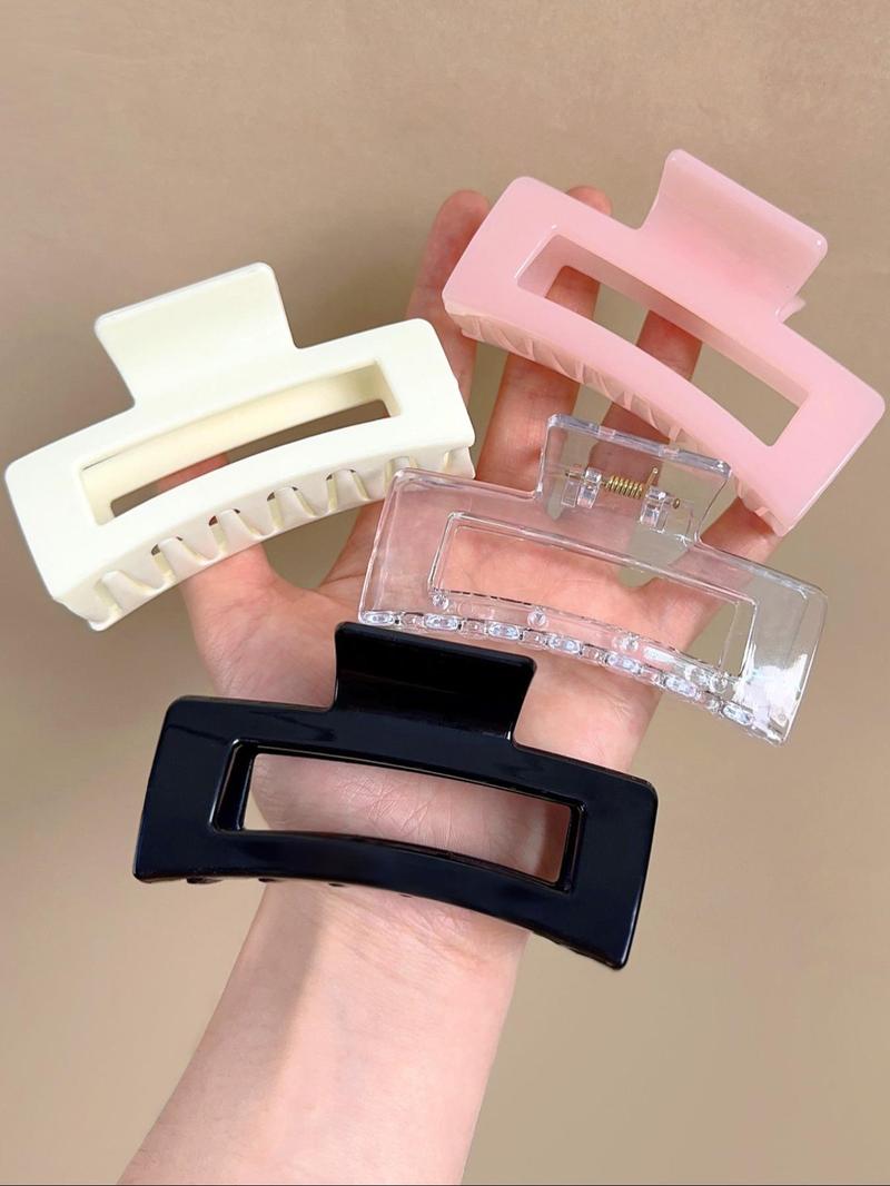 Fashionable Hollow Out Design Hair Claw Clips, Casual and Versatile Hair Accessories for Women & Girls, Minimalist Headwear Suitable for Thick Hair, Hair Clip Set, Flat Claw Clips