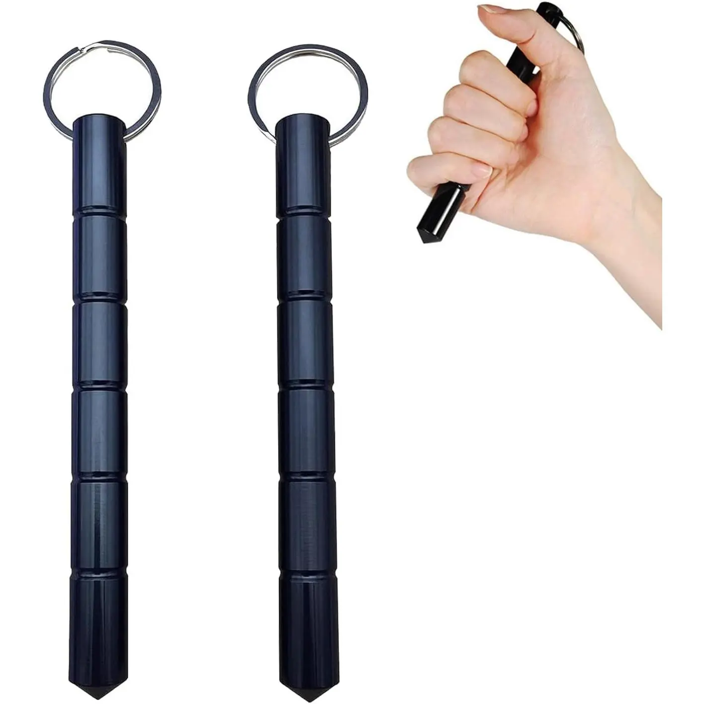 2-Pack Self Defense Keychain Set - Portable Aluminum Metal Blunt Force KeychainsGift