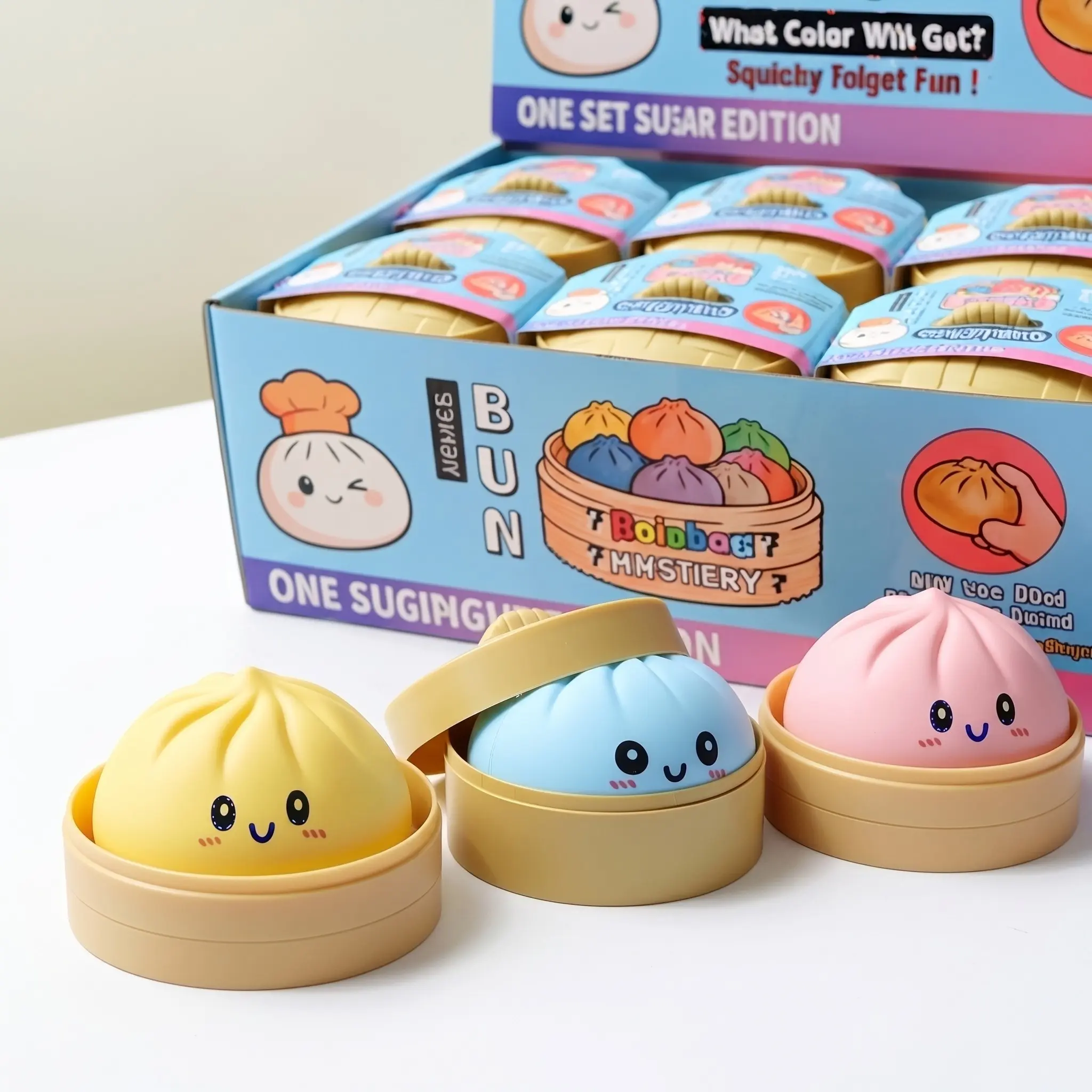 Cute Smiley Face Simulation Baozi Stress Relief Toy, Soft Slow-Return Sensory Soothing Toy for Kids and Adults, Office Leisure Gift