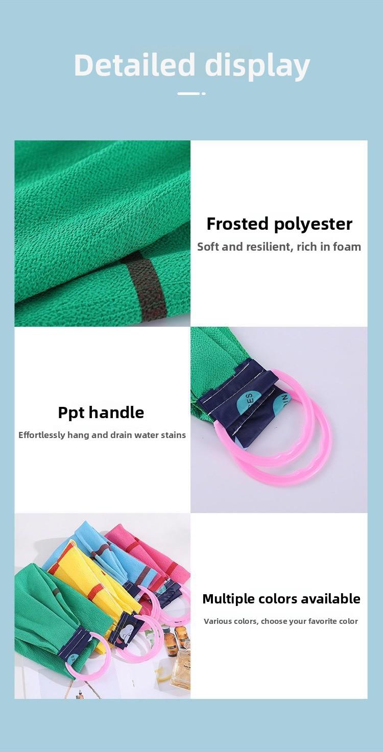 Extra Long Thick Sand Back Scrubber Towel Shower Back Cleaner Tool for Men Women Strong Exfoliating Remove Dirt Mud Back Scraper Bath Loofah Strip Body Cleaning Brush