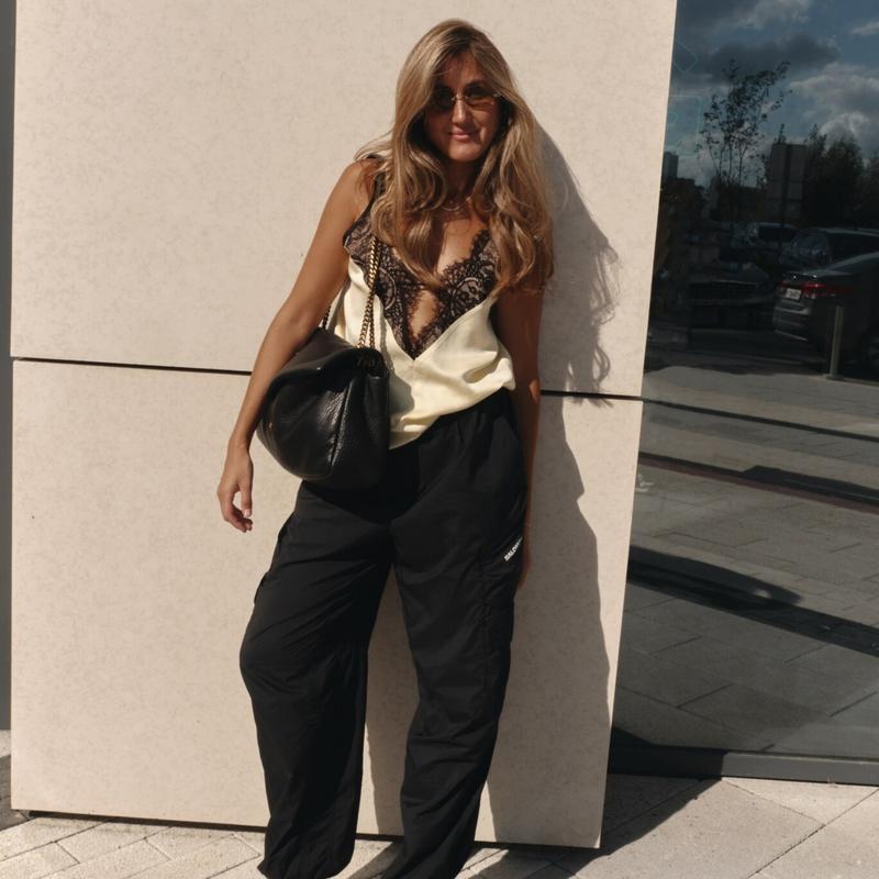 Women Satin Lace Camisole Top Sleeveless Spaghetti Strap Cutout V Neck Silk Lace Trim Cami Top Tank Top Summer Shirt