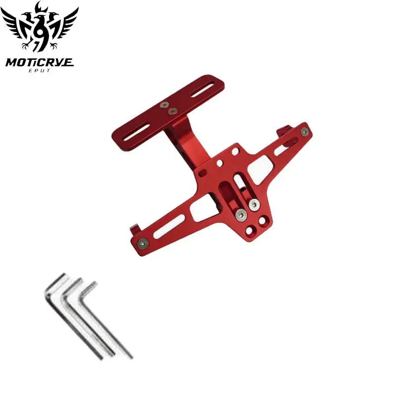 Motorcycle Rear License Plate Mount Holder, Aluminum Alloy Bracket, Universal Accessories, Motorcycle Modification Parts
