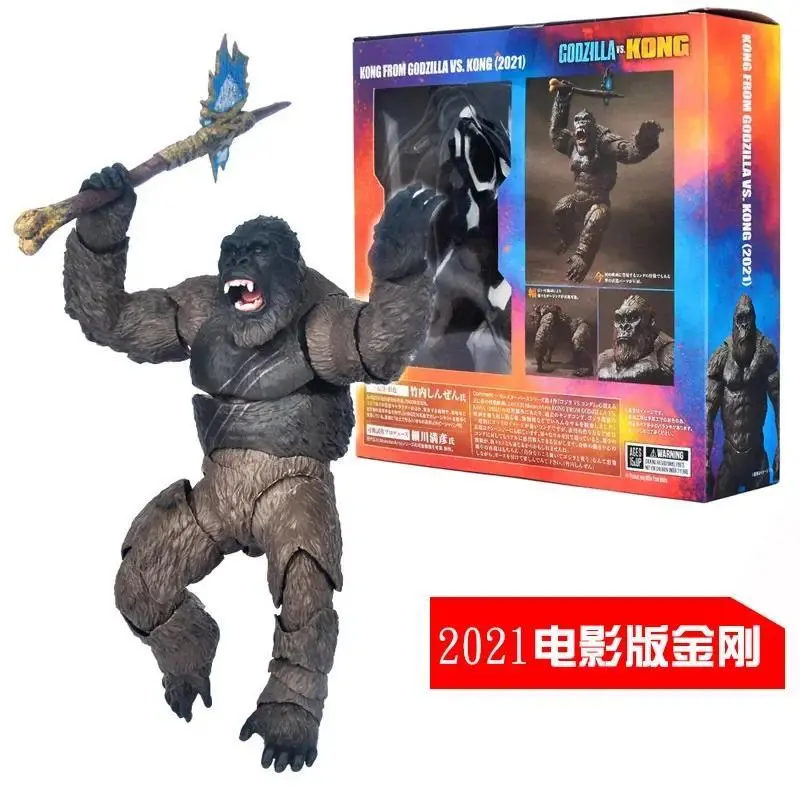 14CM 2021 King Kong Vs Godzilla Action Figure Movie Model Movable Joints Chimpanzees Gojira Figma Toys For Children Kids Gifts