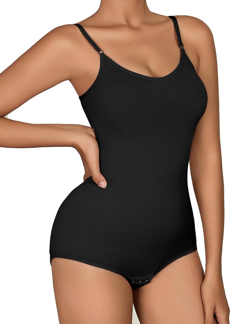 Women's Solid Backless Shapewear Cami Bodysuit, Seamless Tummy Control Shaper, Shapewear Tummy Control Fajas Para Mujer, Highwaist Girdle, Ladies Summer Shapewear Clothes
