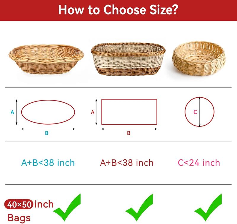 40"x 50"  Cellophane Bags, 6 count  Clear Cellophane Wrap 3 Mil Thick Plastic  Wrapping Bags for  Baskets Birthday  Shower Party Favors