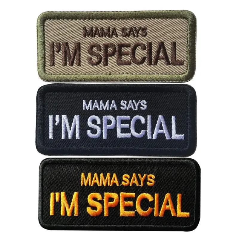 6-Pack “I’m Special” Funny Hook and Loop Patches, Embroidered Morale Badges for Dog Vests, Bags, Caps and Jackets
