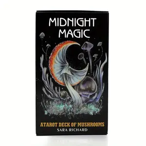 Tarot Deck of Mushrooms, 78pcs Midnight Magic Tarot Cards, Party Board Game, Fortune Telling, Perfect Gift for Christmas, Halloween & Thanksgiving