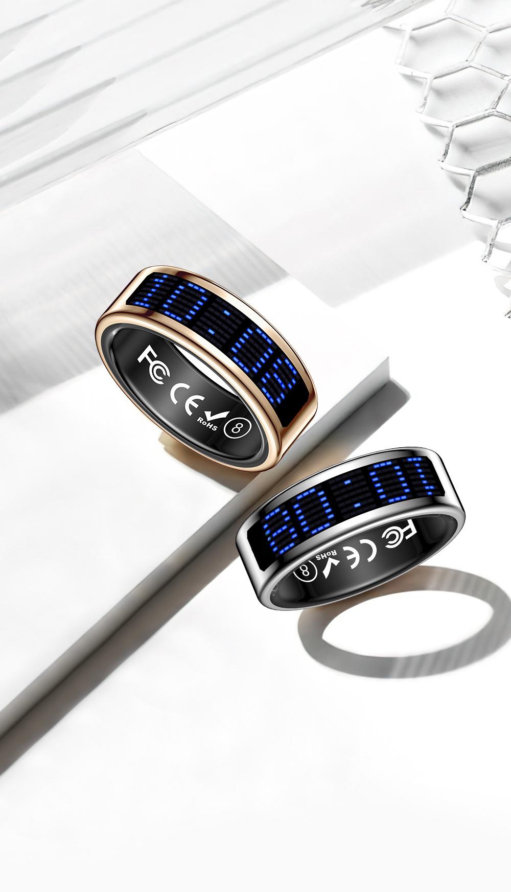 Stylish Smart Ring for Men And Women with Digital Display-Health Ring, Built-In Caller ID Function, Sleep, Exercise, Menstrual Cycle Recording, IP68 Fitness Ring, Fitness Tracker Ring, with Magnetic Charging Base Long Battery Life