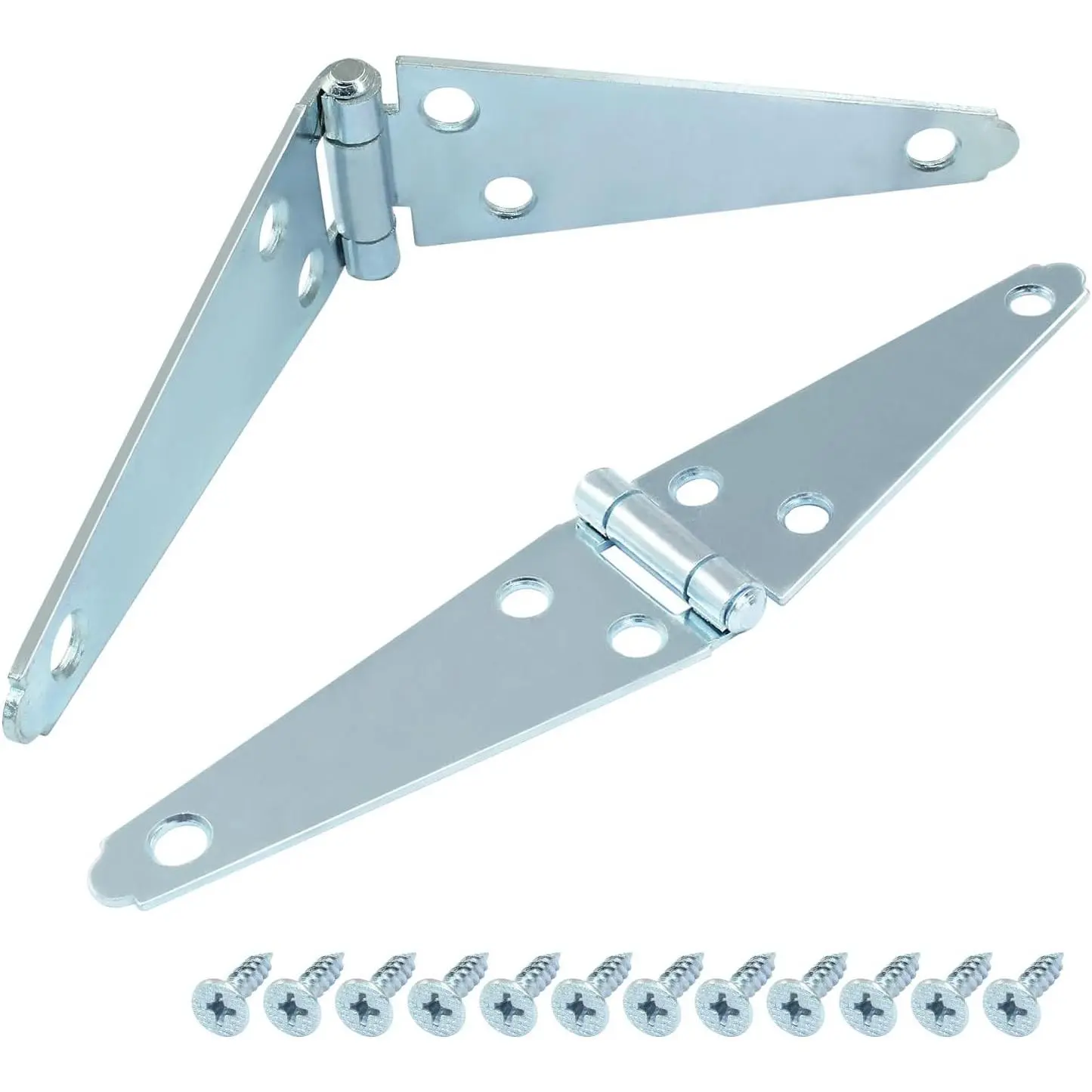 2 count Strap Hinge Shed Door Hinges, 4 Inch Heavy Duty Gate Hinges |  Tee Hinge with Screws for  Gate Cabinet Door