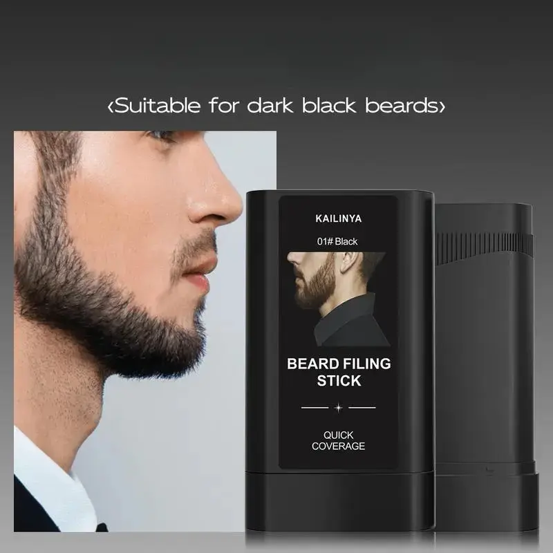 Men's Solid 20g Beard Tint Dye Stick - Makeup for Men's Grooming, On-the-Go Fixes, Quick Color Touch-Up, Color Correction, Mess-Free, Easy-to-Apply, Long-Lasting, Travel-Friendly