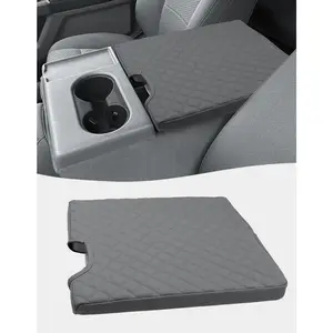 KBH Center Console Armrest Cover for 2015-2025 Ford F150, 2017-2025 F250 F350-F550, with 40/20/40 Jump Seat, Middle Console Protector, Vinyl Leather Interior Accessories, Anti-Scratch, Gray
