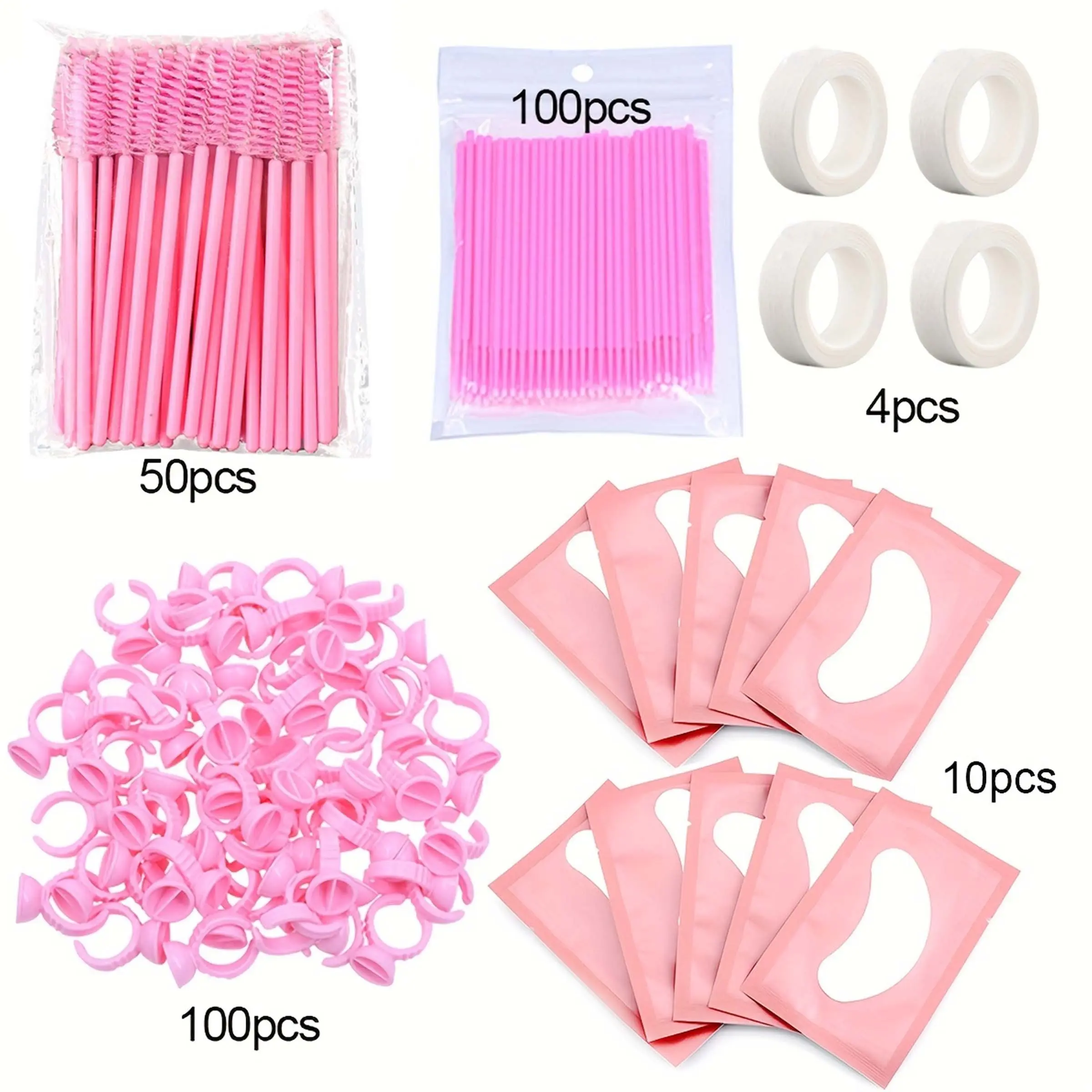 264-Piece Eyelash Extension Tool Set, Mini Eyelash Brush, Glue Ring Holder, Under Eye Pad, Mini Mascara Wand, Complete Eyelash Kit