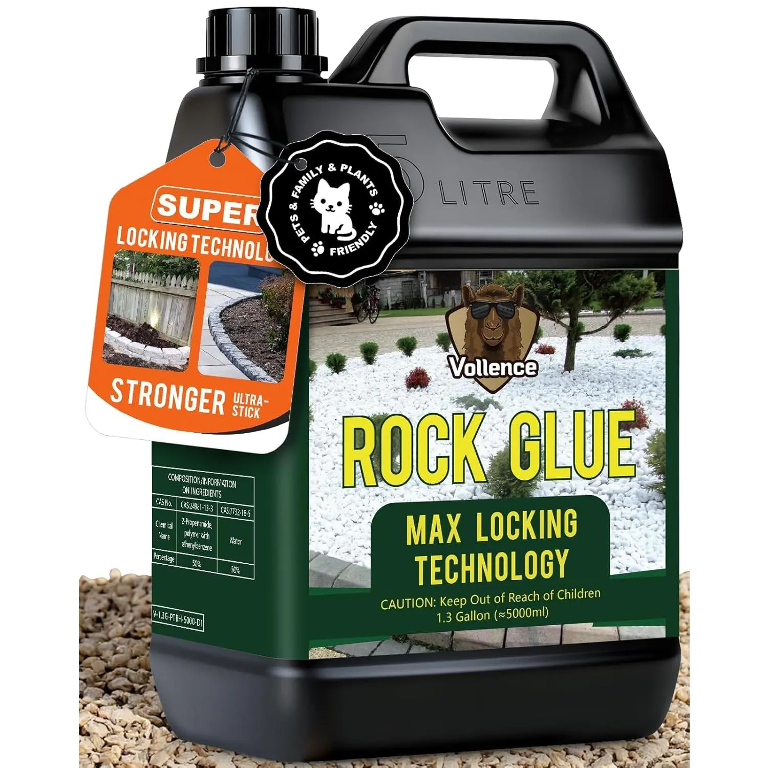 166OZ Ready to Use Rock Glue for Landscaping,No Dilution Needed Mulch Glue Pea Gravel Binder Stone for Walkways, Yards, Patios, Decorative Driveway Edges Pea Gravel Stabilizer
