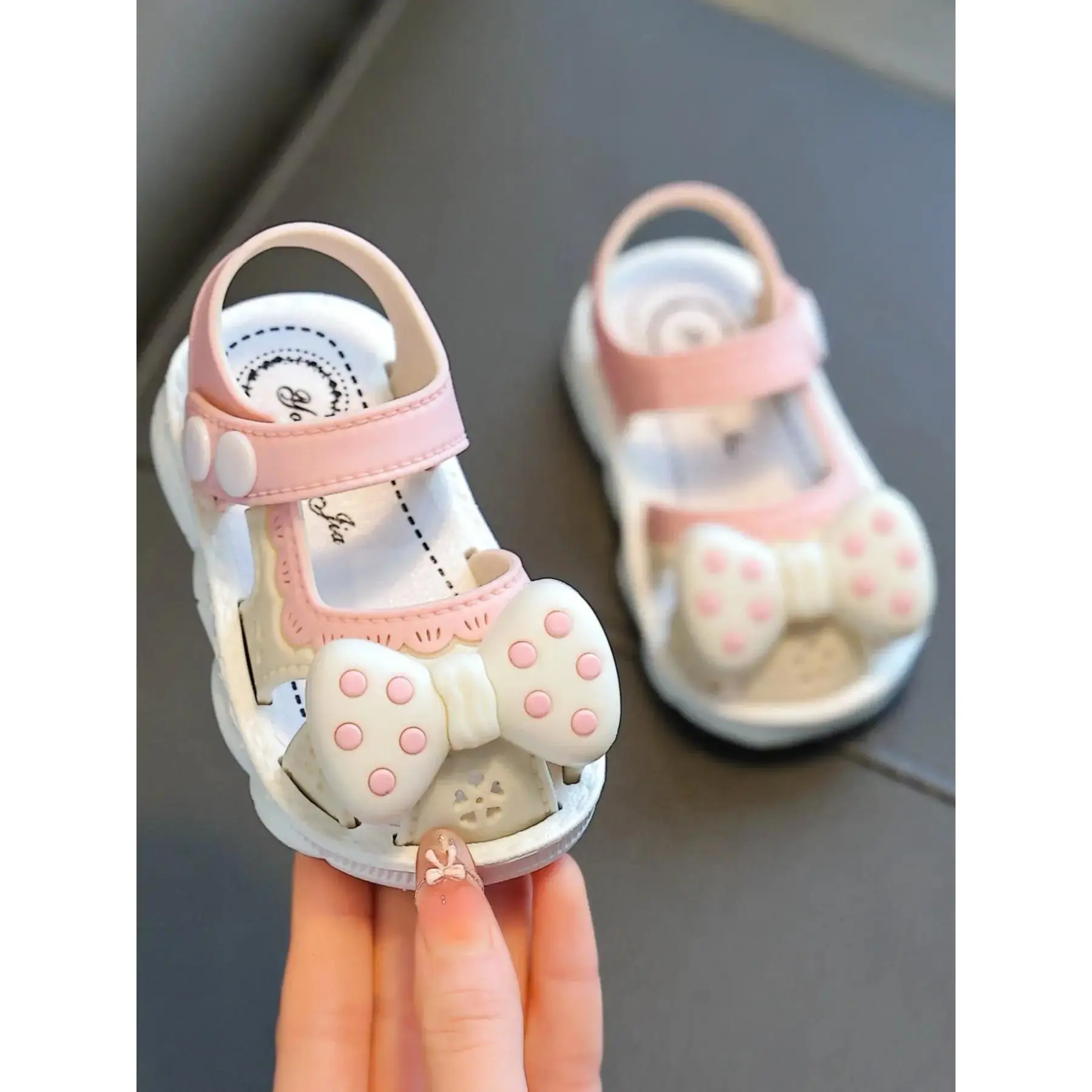Baby Girls' Summer Sandals Newborn Toddler Kids Shoes Baby Sprinkle Shoes Soft Sole Comfortable Anti-Collision Design Sweet Buckle Closure Soft Soled Shoes