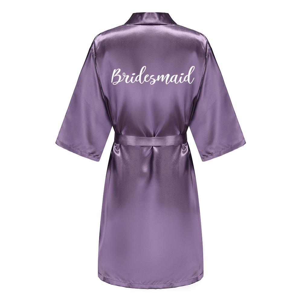 Wedding Bride Bridesmaid Robe Dressing Gown Women Bathrobe Nightgown Short Sleepwear Mother Maid of Honor Kimono