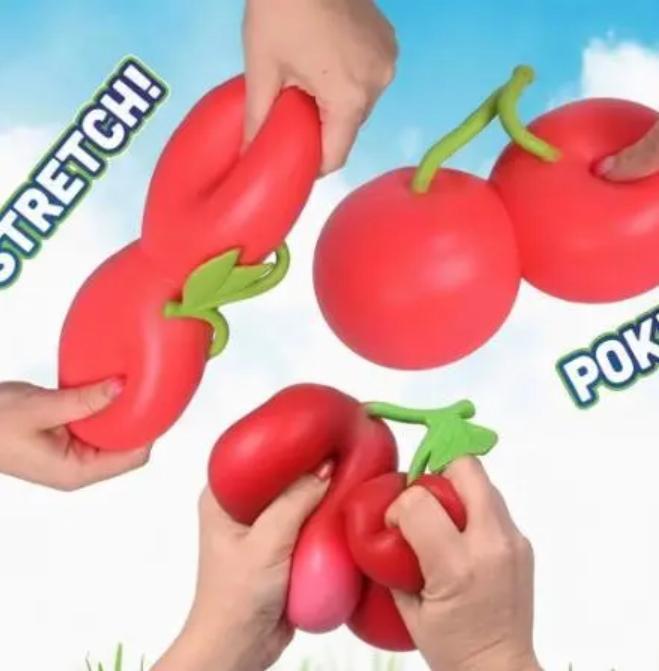 5.5-Inch Giant Sweet Cherry Shape Squishy - Soft Plastic Unisex Stress Reliever, Tactile Sensory Fidget Toy, Moldable Non-Rebound Anxiety Relief Gift for DIY Enthusiasts, Moldable Squishy