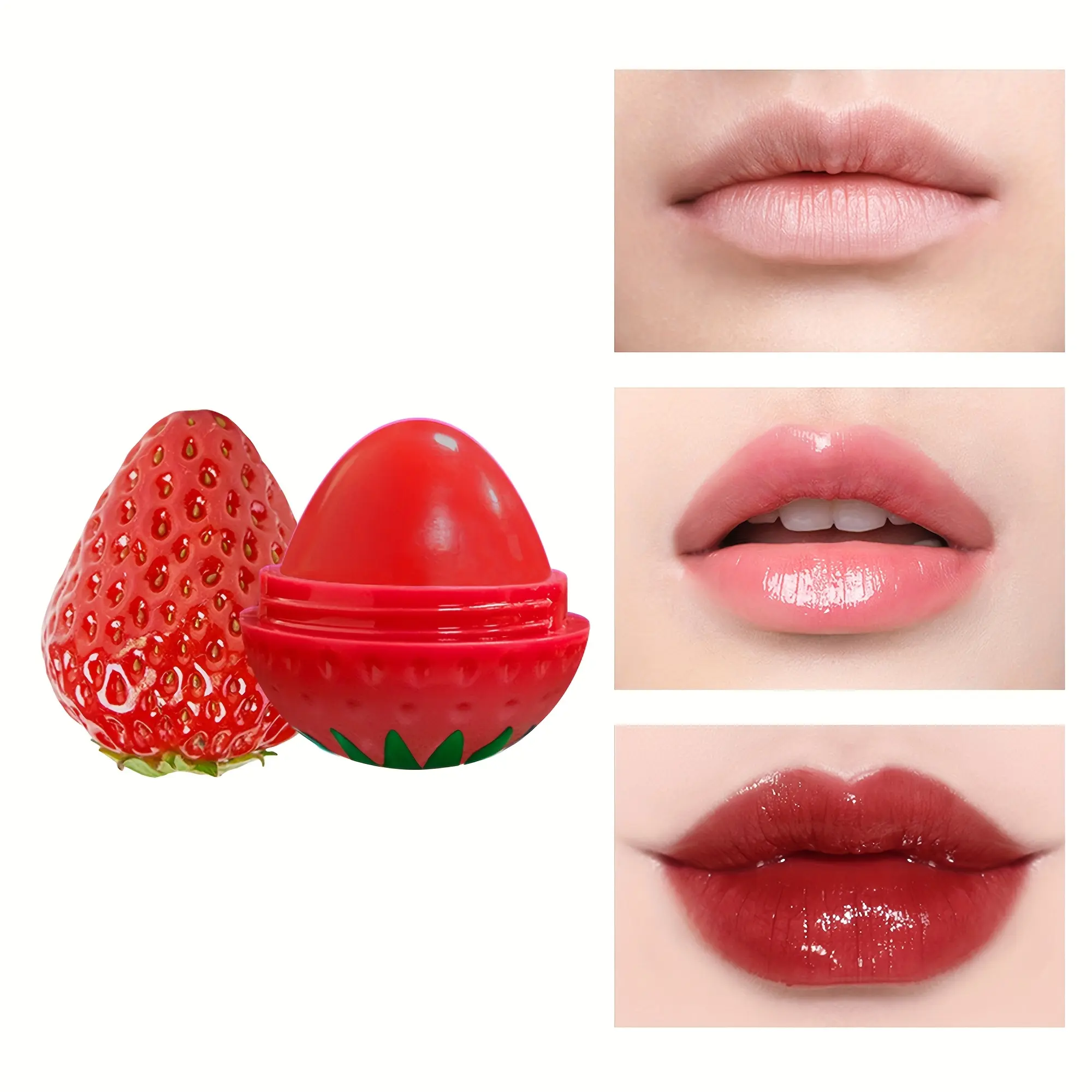Hydrating and Moisturizing Strawberry Lip Balm Moisturizing Lip Balm Fruity Lip Gloss Cosmetics Makeup Glossy
