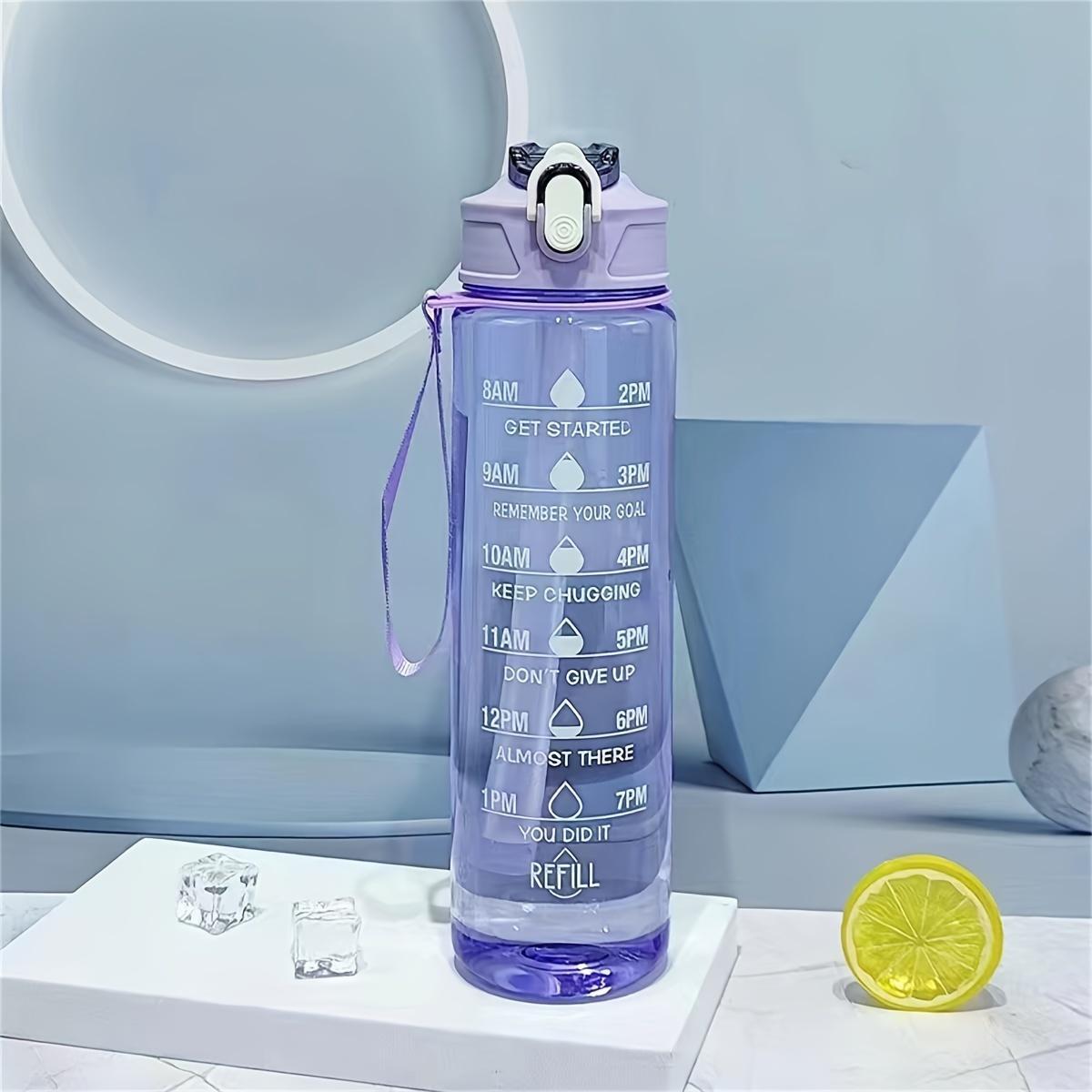 Time Marked Water Cup, Outdoor Sports Clear Water Bottle with Straw, Medium Size Transparent Drinking Cup for Hydration, Tumbler Water Bottles