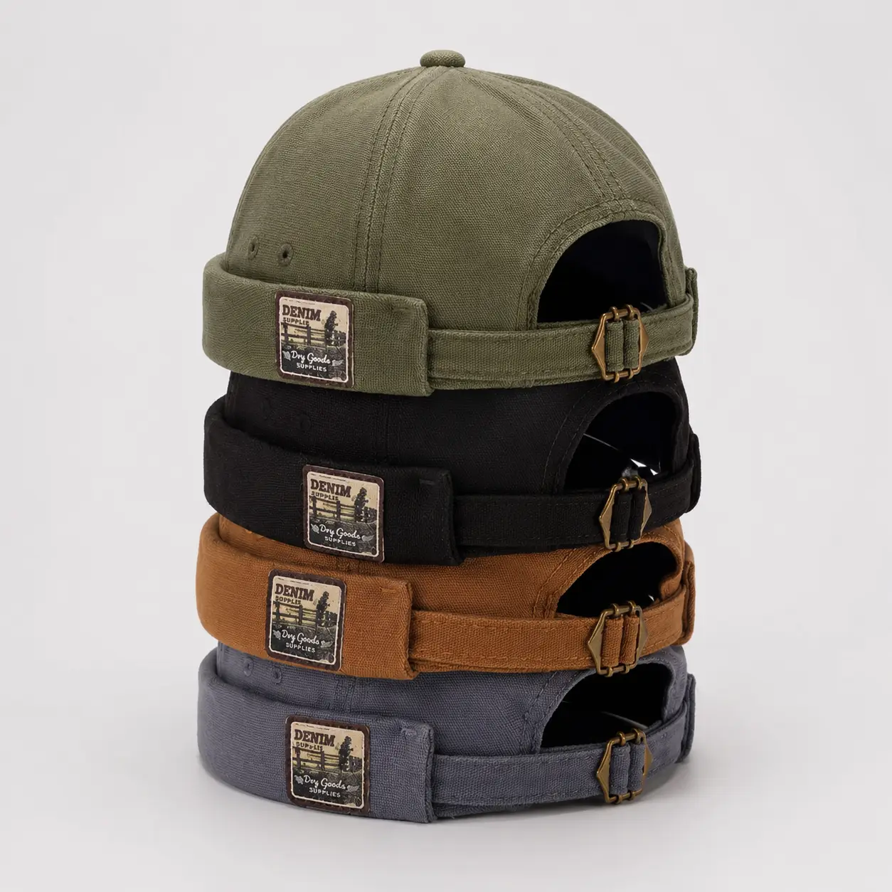 1/2 Pack Unisex Visor-Free Denim Skull Beanies, Stackable Green Beret Sailor Caps Men Daily Casual Headwear
