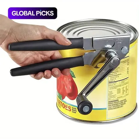 Stainless Steel Heavy-Duty Manual Can Opener, Can Tab Openers, Damage-Free Bottle Opener, Easy Grip Design for Home and Restaurant Use, Durable Kitchen Utensil #GLOBAL PICKS