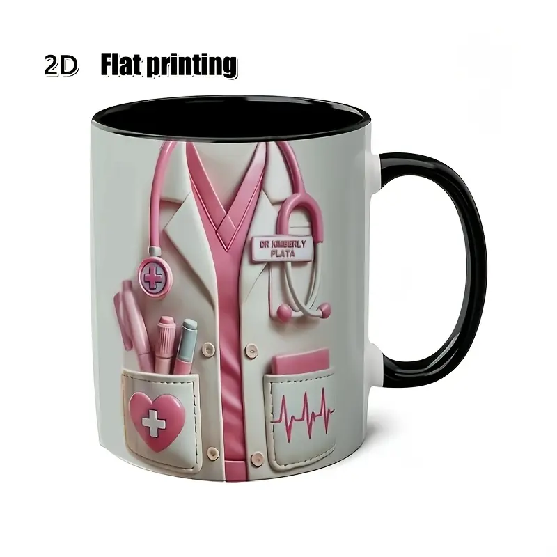 Mug with Stethoscope Design - Pink, Red, Multiple Colors, Ideal Gift for Doctors, Nurses, Medical Students - Hand Wash Only, Fun Design for Home, Office or Hospital Use, Medical Office Supplies
