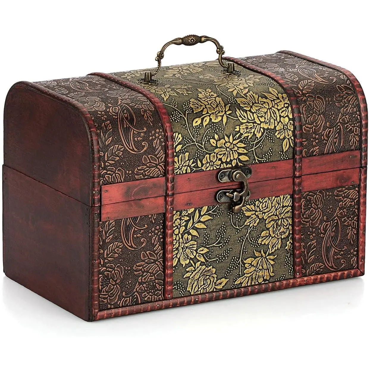 Treasure Chest Box, Pirate Keepsakes Box for  Gifts, Wooden Treasure Storage Box Decorative Box for   Trinkets, X-Large