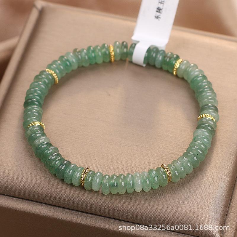 Natural Dongling Jade Abacus Beads Bracelet Women's Green Fresh White Chinese Style Natural Crystal Girlfriend Luxury HandString.