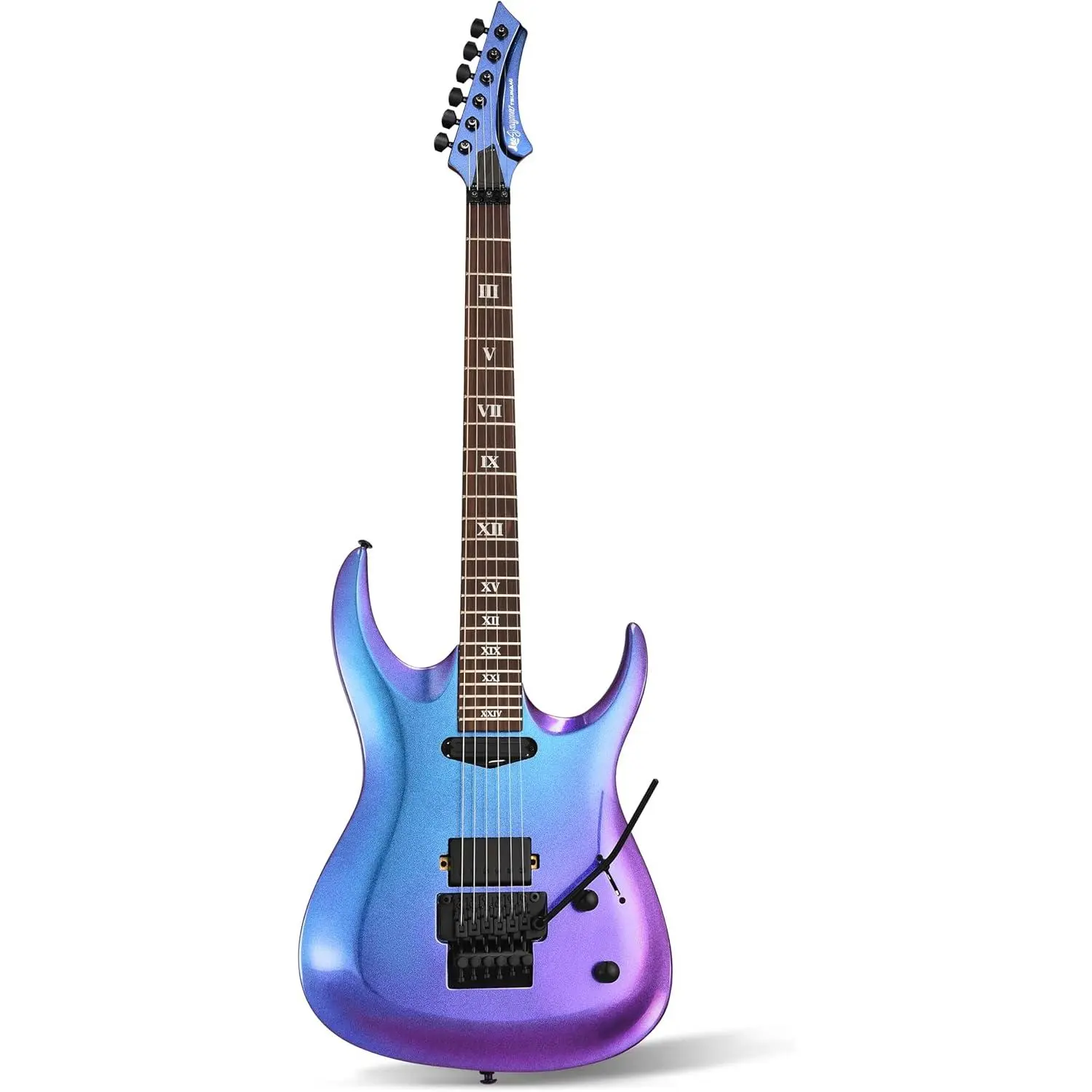 Leo Jaymz Tsunami Electric Guitar - Mahogany Body, Roasted Maple Neck, HH Rail Pickups, Double-Locking Tremolo, 24 Frets