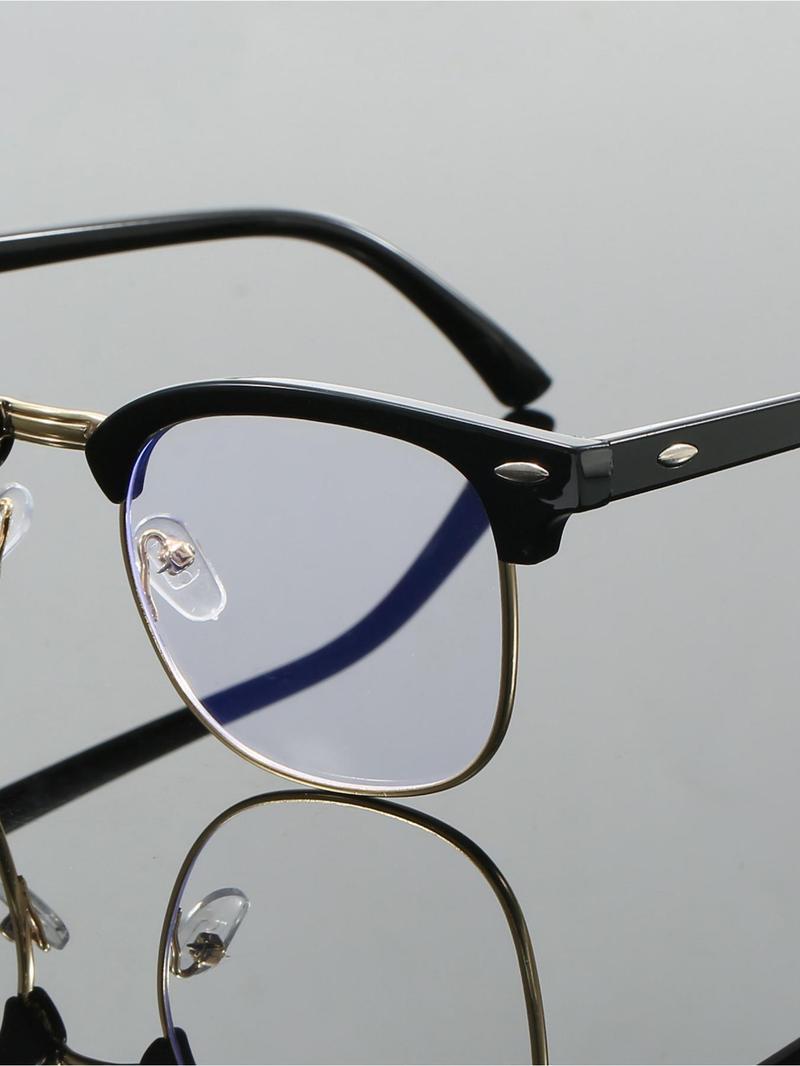 Anti-Blue Light Square Full Frame Eyeglasses - Unisex Basic Fashion Style, Ideal for Work & Daily Outfit Decor