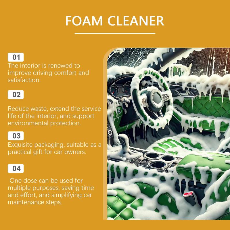 Car Interior Cleaning Kit, Multipurpose Foam Cleaner & Rust Remover & Interior Care Cleaner, Cleaning Tool for Car Seat, Kitchen, Automotive, Foam Cleaner Spray, Detailing Products, Car Accessory