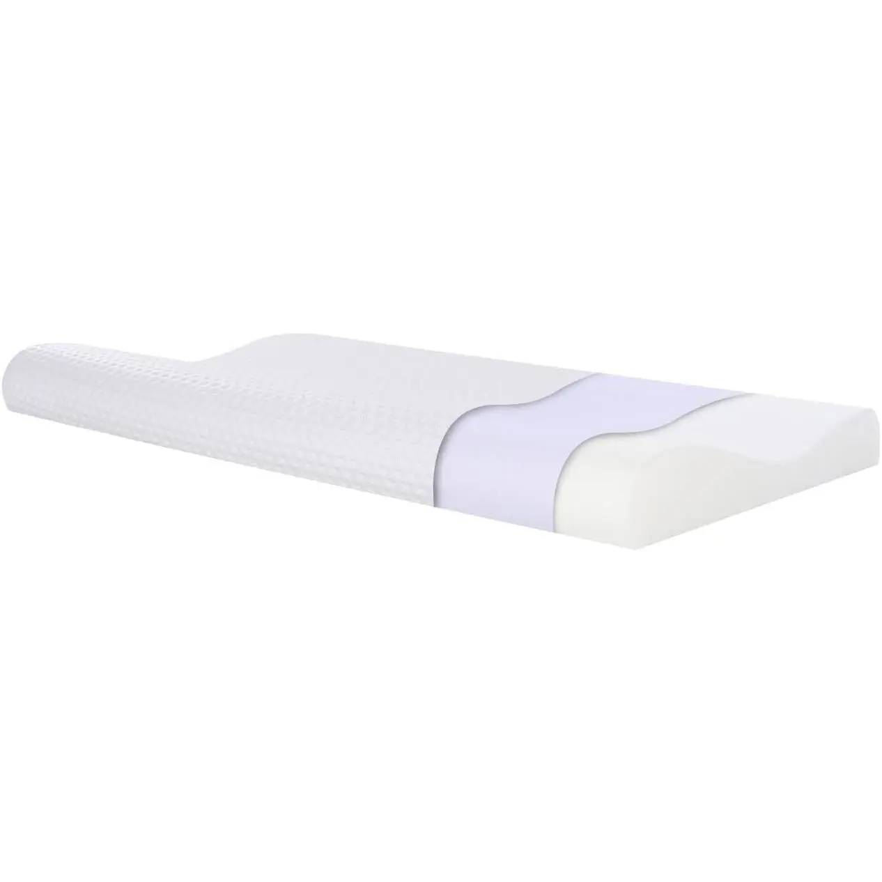 Slim Sleeper Thin Memory Foam Pillow, Ultra Thin Low Cervical for Stomach Sleepers, Soft, 23.6x13.7x2.4/1.9 Inch to 2.4 Inch Height