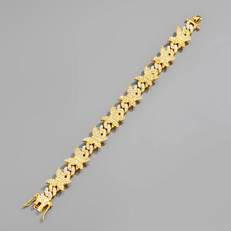 Butterfly Diamond Cuban Chain Fashionable Luxury Necklace Sweater