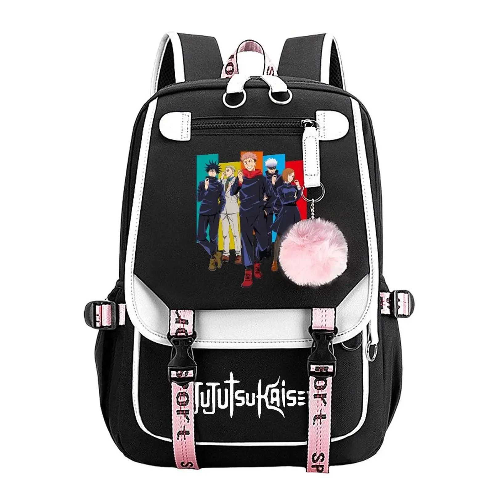 Jujutsu Kaisen-- Print Backpack for Boys & Girls, Teen Student School Bag, Large Capacity Backpack,  Water-Resistant Durable Design, Multi-Pocket Organizer, Perfect Birthday & Holiday Gift 11.4” × 18.1”