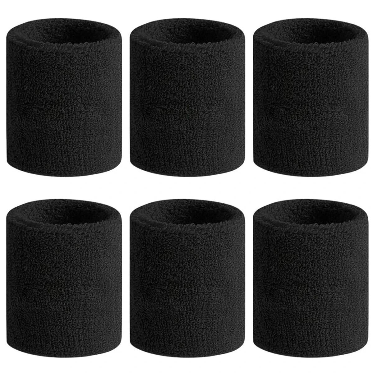 2-piece Sweat Absorbing Sports Wristbands Moisture Wicking Sweat Repellent for Tennis Basketball Running