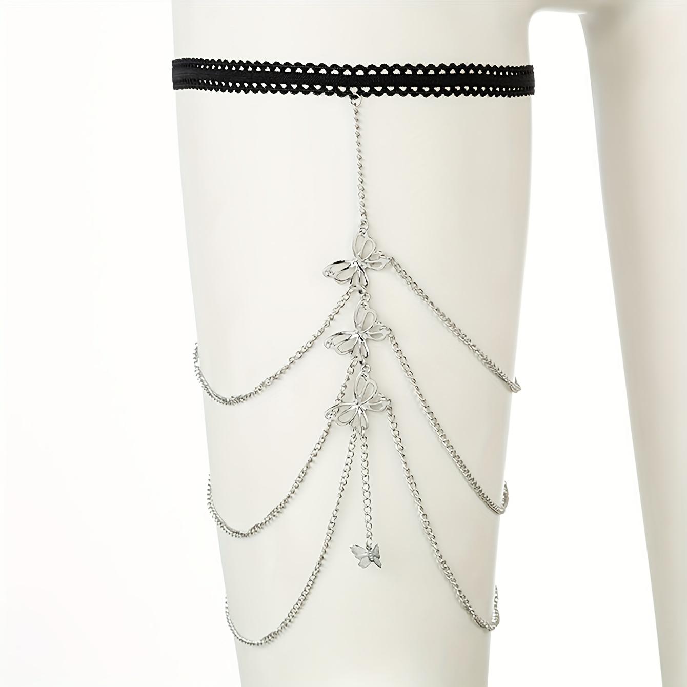 Women's Leg Chain 1 Piece, Personalized and Stylish Multi-layer Tassel Butterfly Thigh Chain