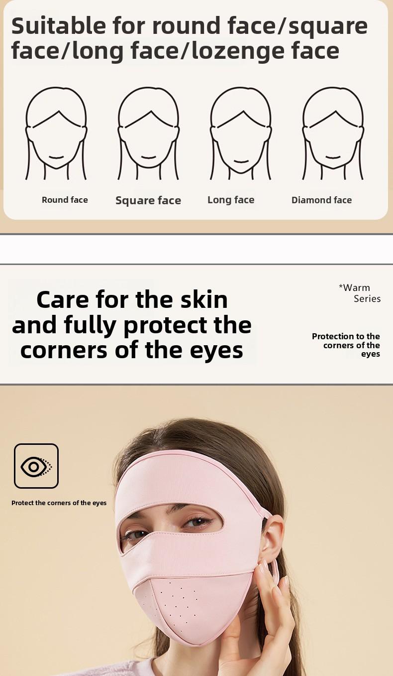 New fish bone warm mask, cold and windproof in autumn and winter, outdoor full face cycling mask, velvet warm mask