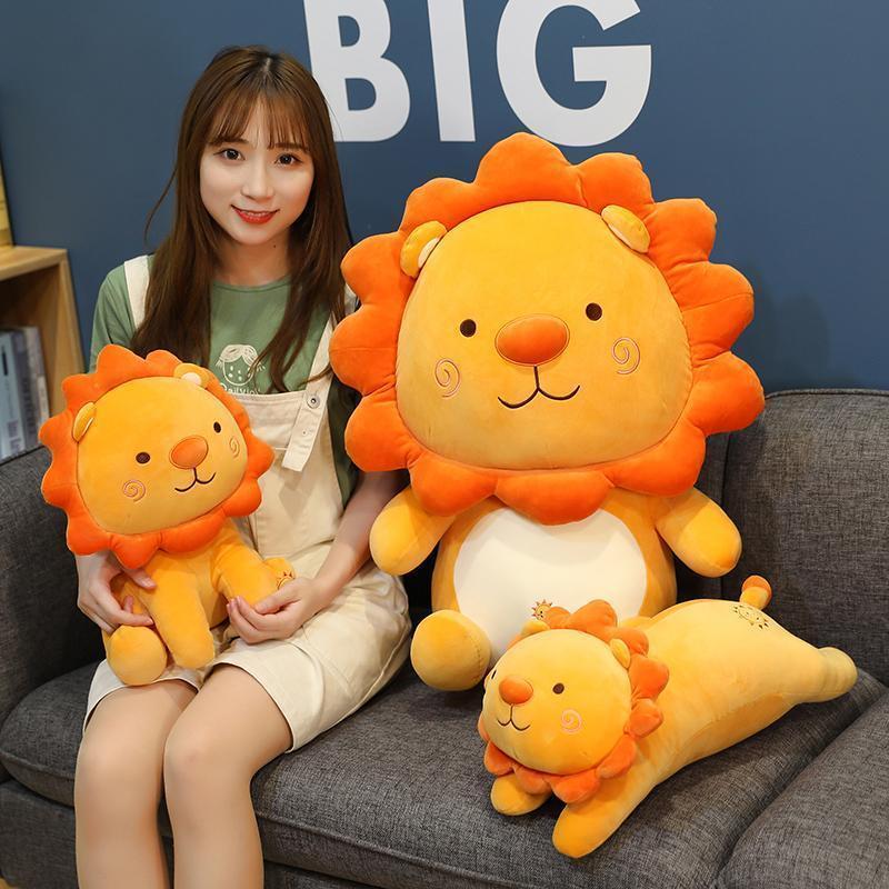 1pc 35/50cm Lovely Smile Lion Plush Toys Cartoon Sunshine Lion King Pillow Stuffed Soft Animal Cushion for Children Girls Gifts