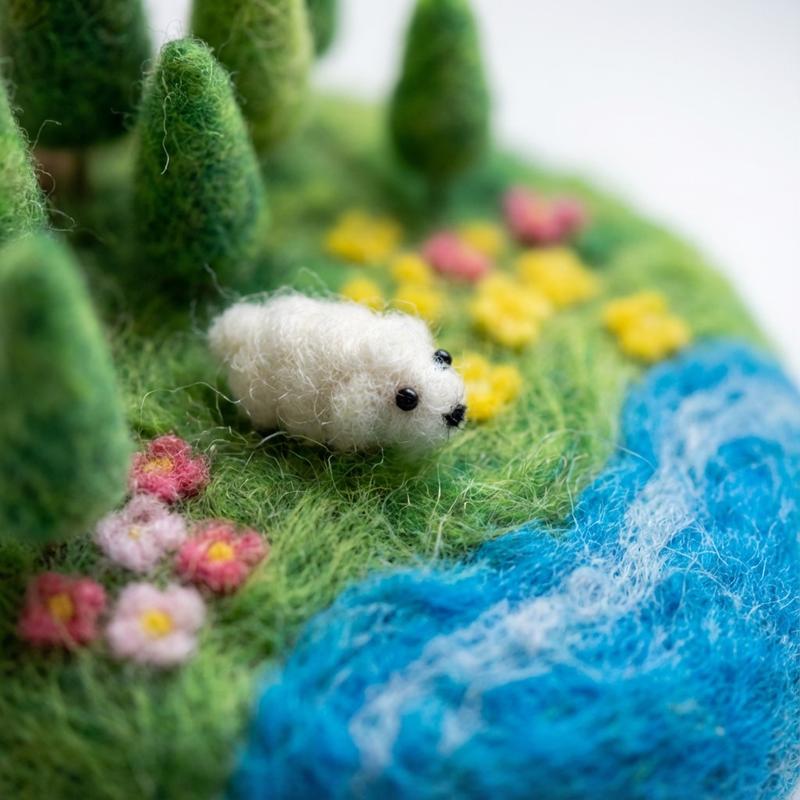 1Set Needle Felting Kit, Felting kits for Beginners adult with Step-by-Step Tutorials, Four Seasons House Scene DIY Felting Kit, Cute Funny Home Decorative Ornaments, Birthday Valentine's Day and Christmas Novelty Gifts