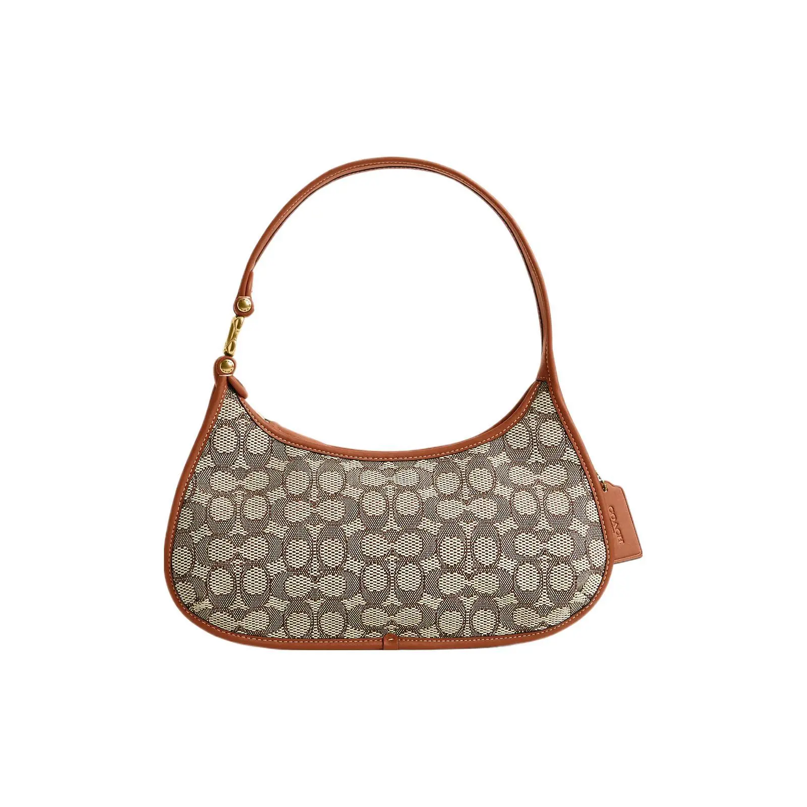COACH Eve 31 Classic Monogram Embossed Leather Crossbody Handbag for Women, Top-Handle Shoulder Bag in Brown