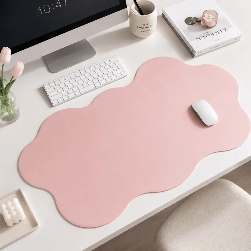 1pc Ultra-Thin PU Desk Mat, Oversized Cloud Edge Anti-Slip Desktop Protector, Fits Office Gaming Nail Stations, Cute Girly & Business Styles, Great Back-To-School And Holiday Gift for Everyone