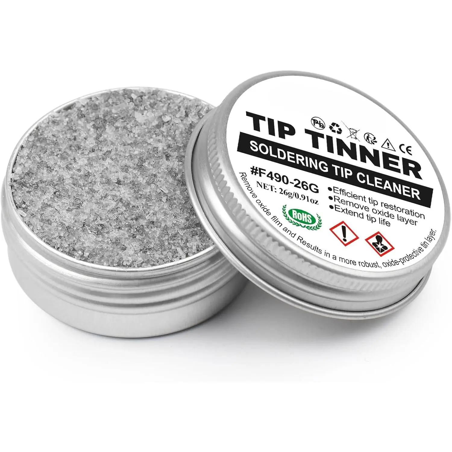 Soldering Tip Tinner Cleaner, Lead Free Oxidation Cleaning Paste, Refresher Tip Tinner Flux, Soldering Tip Cleaning#F490 (0.92oz/26g)