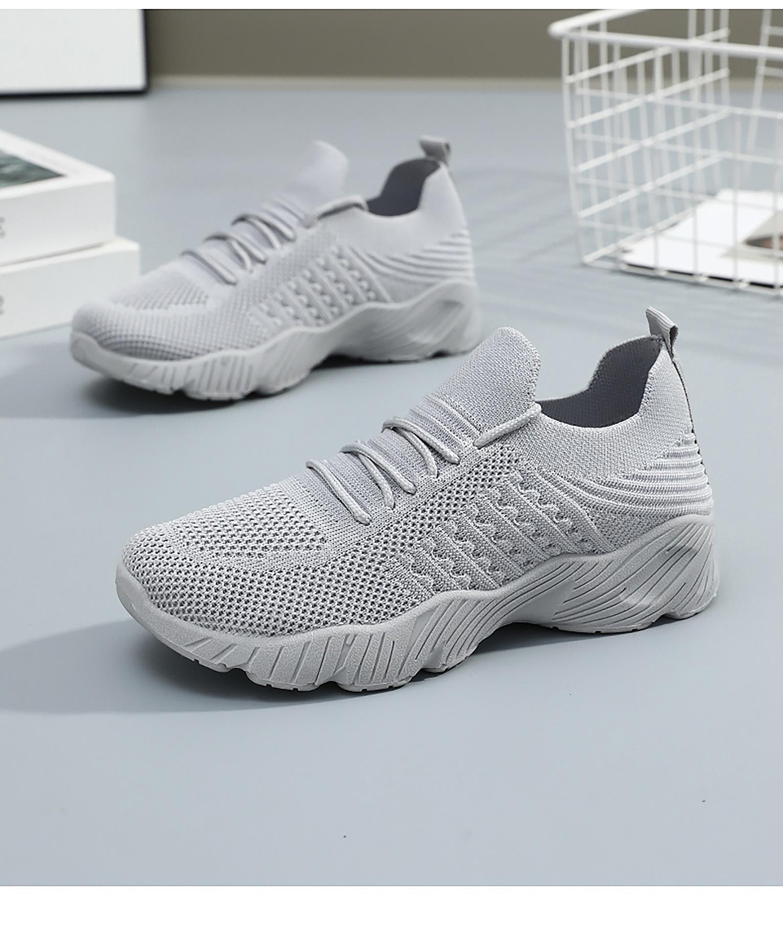 Women's lightweight casual shoes, breathable fly-knit sports shoes