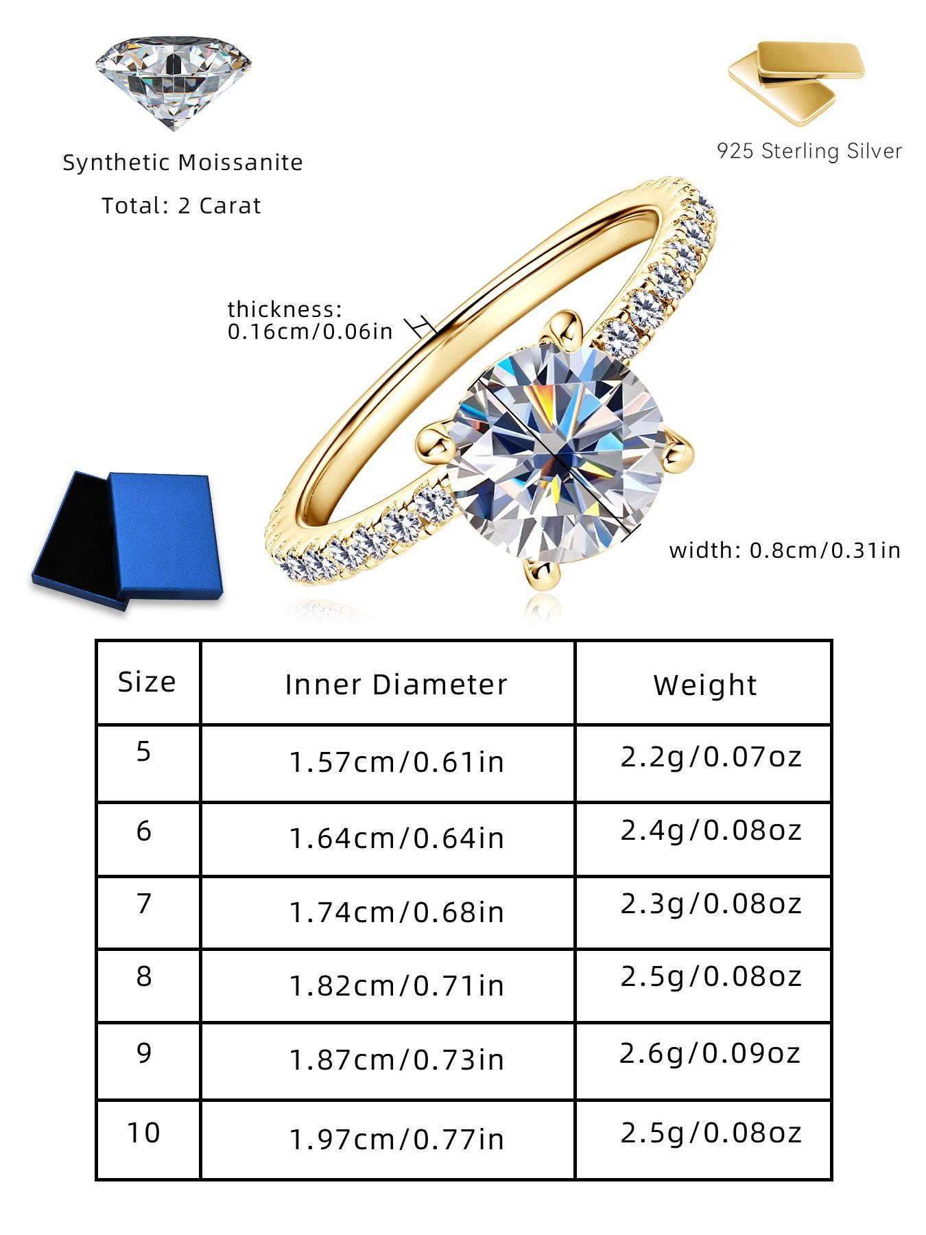 S925 Sterling Silver Ring, Luxury Wedding Engagement Ring for Women, Fashion Jewelry for Party, Daily Decor, Trendy All-match & Exquisite Jewelry for Birthday Gift