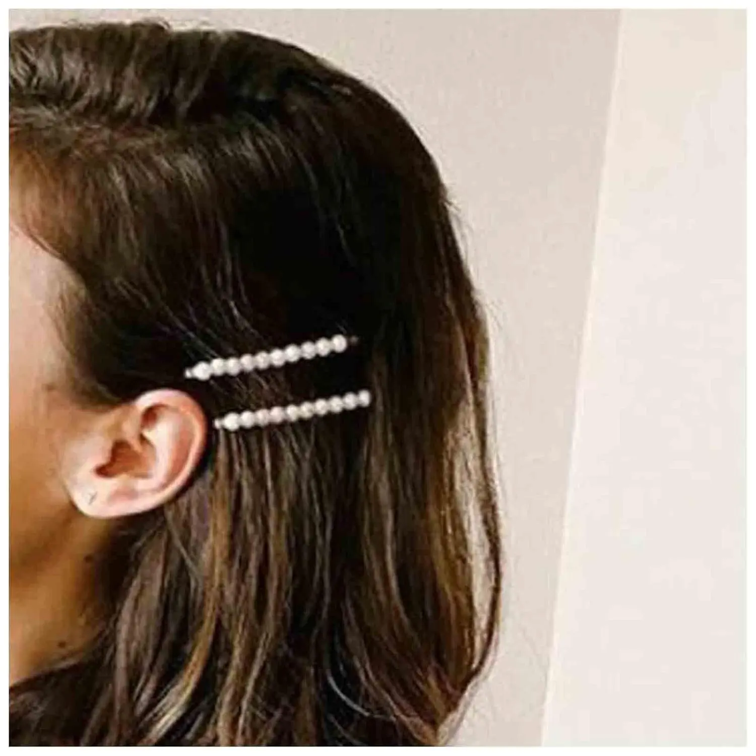 Hair Clip, Vintage Pearl Hair Barrette, 2Pcs Pearl Bobby Pins, Decorative Hair Accessories for Women and Girls, Silver