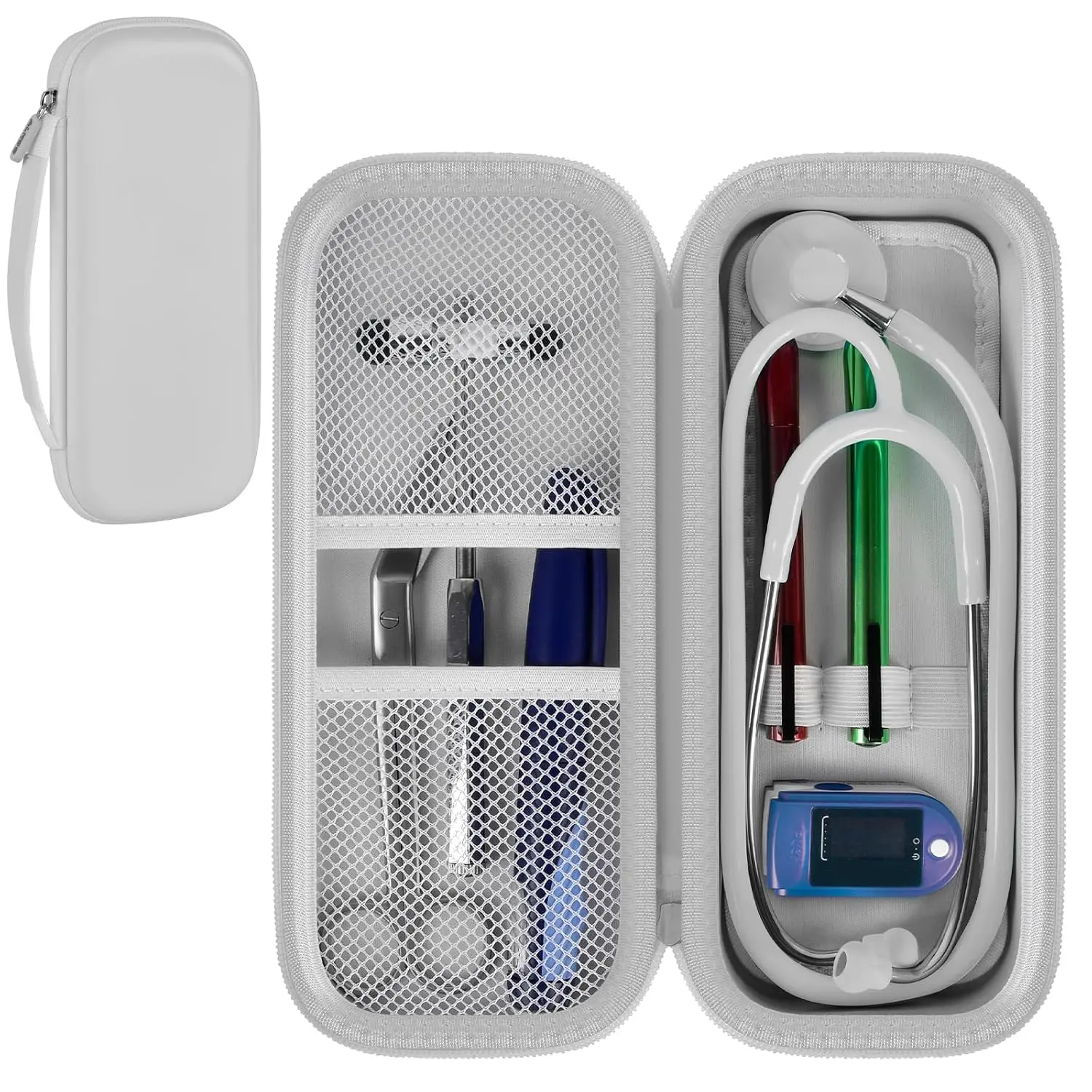 Stethoscope Case for 3M Littmann Classic III/Cardiology IV, White| for MDF Acoustica Stethoscopes, for Nurses, Doctors, Nursing School Essentials, Students, Clinic, EMS, Travel, Hard Bag Only