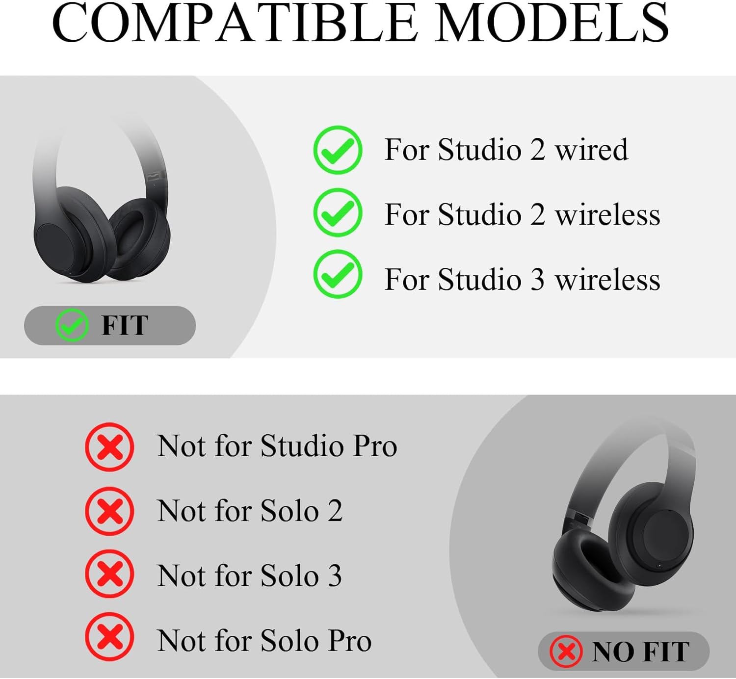 STANDARD GOODS Studio 3 Headband Replacement Top Headband Replacement  Band Parts Accessories Repair Kit Compatible with Studio 3.0 A1914  Studio 2.0  HeadphonesGray