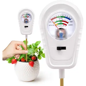 Soil Test Kit 3-in-1, Soil Moisture Meter, Soil PH Meter, Fertility Soil Tester, Soil Tester for Garden, Lawn, Farm, Outdoor & Indoor Use (Snow Glow White)