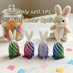 1PC 3D Printed Spiral Pull Bunny Egg Fidget Toy | Easter Stress Relief Unzip Sensory Toy, Classroom Reward, Party Favor, Halloween Christmas Stocking Stuffer & Holiday Basket Filler